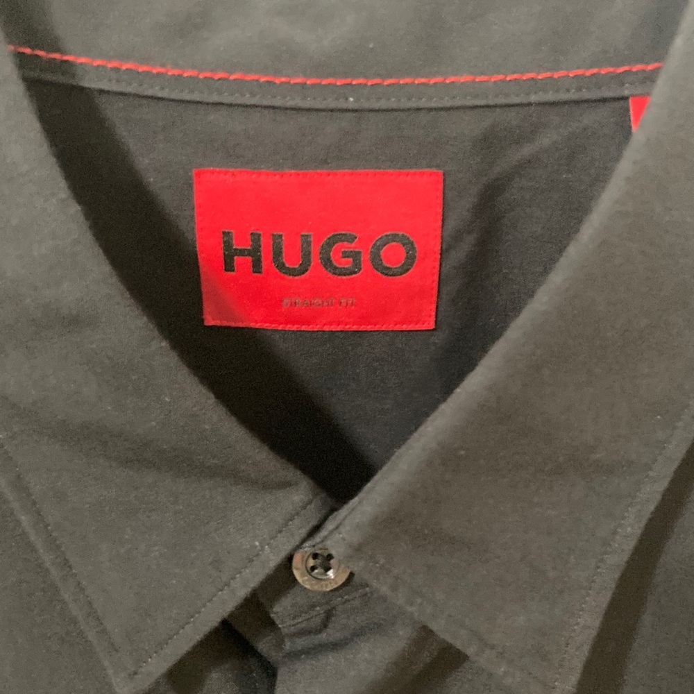 HUGO Charcoal Casual Button Down Shirt
